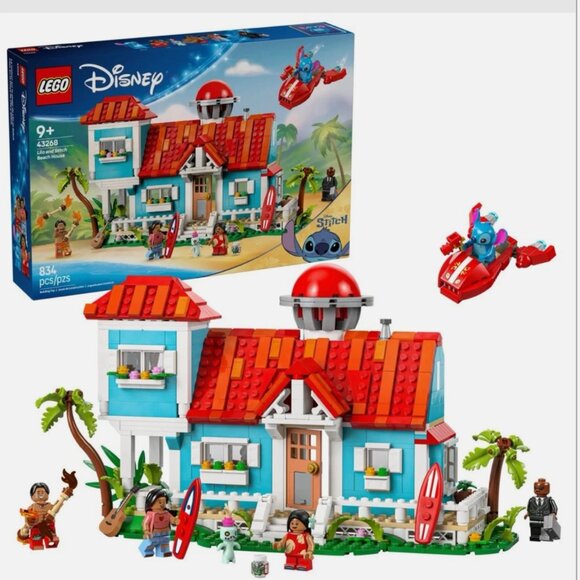 NEW Sealed LEGO 43268 Disney Lilo & Stitch Beach House Playset w/ 5 Mini Figures - Picture 2 of 4